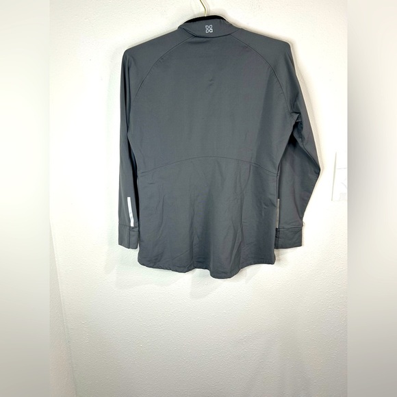 Womens XL Gray Zip Up Active Jacket Thumbholes Stretchy Athleisure Layer - Picture 5 of 7